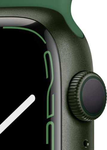 Apple Watch 系列 7(GPS 45 毫米)绿色铝制表壳带三叶草运动表带 常规(续订)
