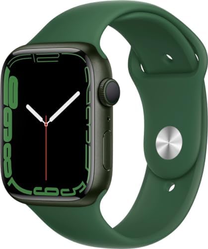 Apple Watch 系列 7(GPS 45 毫米)绿色铝制表壳带三叶草运动表带 常规(续订)