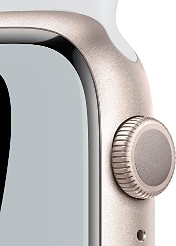 Apple Watch Nike Series 7 (GPS) 45mm Starlight Aluminum Case With Pure Platinum/Black Nike Sport Band (Renewed)