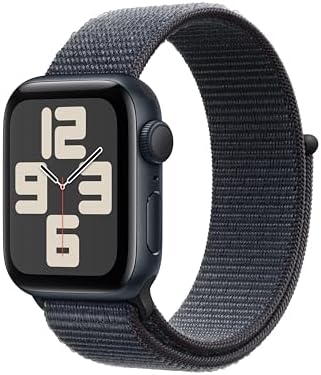 Apple Watch SE (2nd Gen) [GPS 40mm] Smartwatch with Midnight Aluminum Case with Midnight Sport Loop. Fitness & Sleep Tracker Crash Detection Heart Rate Monitor Carbon Neutral