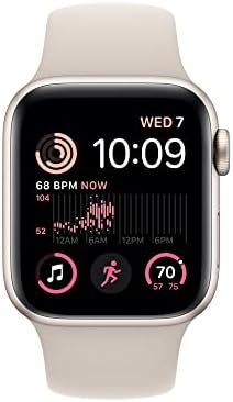 Apple Watch SE 2nd Gen (GPS 40mm) - Starlight Case With Starlight Sport Band S/M (Renewed)