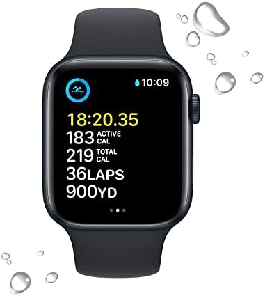Apple Watch SE (2nd Gen) (GPS + Cellular 40mm) - Midnight Aluminum Case With Midnight Sport Band M/L (Renewed)