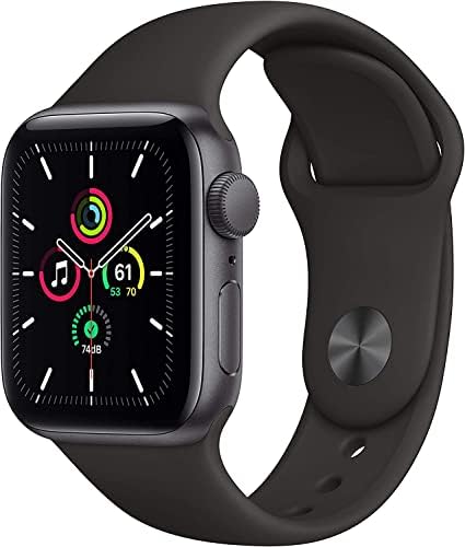 Apple Watch SE (GPS 40mm) - Space Gray Aluminum Case with Black Sport Band (Renewed)