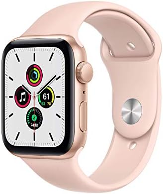 Apple Watch SE (GPS 44mm) - Gold Aluminum Case with Pink Sand Sport Band (Renewed)