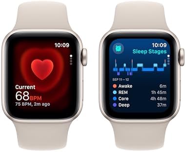 Apple Watch SE(第二代)[GPS + Cellular 40毫米] 智能手表带星光铝制外壳 带星光运动表带 S/M 健身和睡眠追踪器 碰撞检测 心率监测器