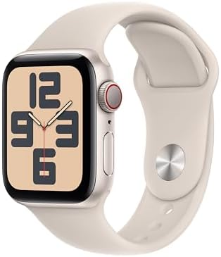 Apple Watch SE(第二代)[GPS + Cellular 40毫米] 智能手表带星光铝制外壳 带星光运动表带 S/M 健身和睡眠追踪器 碰撞检测 心率监测器