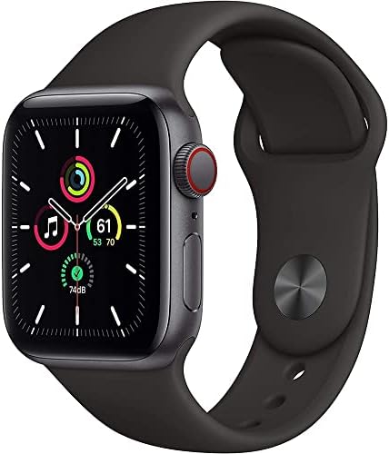 Apple Watch SE (GPS + Cellular 40mm) - Space Gray Aluminum Case With Black Sport Band (Renewed)