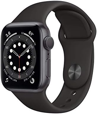 Apple Watch Series 6 (GPS 40mm) - Space Gray Aluminum Case with Black Sport Band (Renewed)
