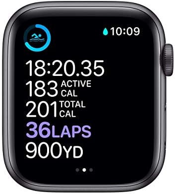 Apple Watch Series 6 (GPS 44mm) - Space Gray Aluminum Case With Black Sport Band (Renewed)