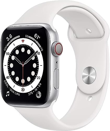 Apple Watch Series 6 (GPS + Cellular 40mm) - Silver Aluminum Case With White Sport Band (Renewed)