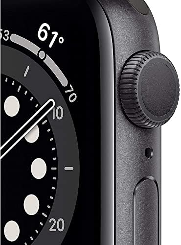 Apple Watch Series 6 (GPS + Cellular 44mm) - Space Gray Aluminum Case With Black Sport Band (Renewed)