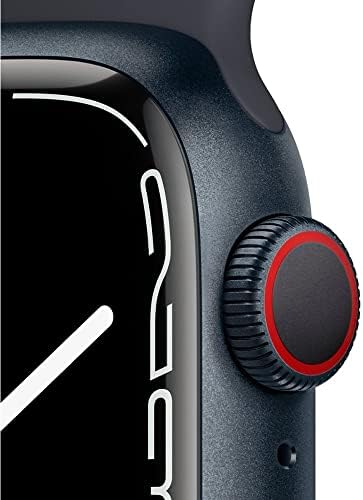 Apple Watch Series 7 GPS + Cellular 45mm Midnight Aluminum Case With Midnight Sport Band - Regular (Renewed)