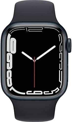 Apple Watch Series 7 GPS + Cellular 45mm Midnight Aluminum Case With Midnight Sport Band - Regular (Renewed)