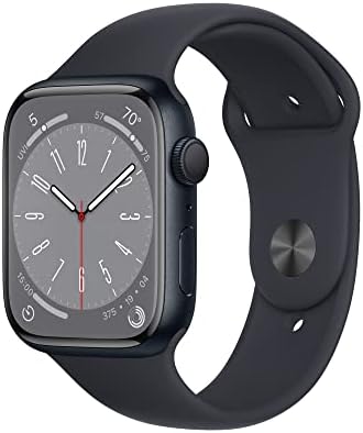 Apple Watch Series 8 (GPS 45mm) Midnight Aluminum Case with Midnight Sport Band (Renewed Premium)