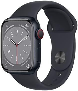 Apple Watch Series 8 [GPS + Cellular 41mm] - Midnight Aluminum Case with Midnight Sport Band S/M (Renewed)