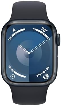 Apple Watch Series 9 GPS 41mm Midnight Aluminum Case With Midnight Sport Band - M/L (Renewed)