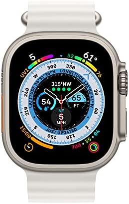 Apple Watch Ultra [GPS + Cellular 49mm] Titanium Case With White Ocean Band One Size (Renewed Premium)