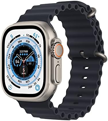 Apple Watch Ultra [GPS + Cellular 49mm]钛合金表壳带午夜海洋表带 均码(续订)