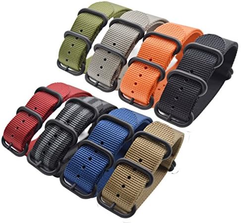 ArtStyle Watch Band With Ballistic Nylon Material Strap And High-End Black Buckle (Matte Finish Buckle)