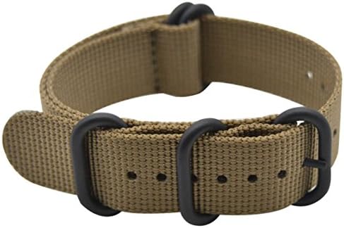 ArtStyle Watch Band with Ballistic Nylon Material Strap and High-End Black Buckle (Matte Finish Buckle)