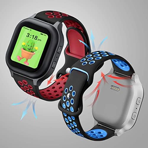 Bandkids 3 Pack Rainbow Bands Compatible With Gabb Watch 3 Bands 20mm Soft Breathable Double Colors Silicone Sport Band For Gabb Wireless Kids Watch 1/2/3