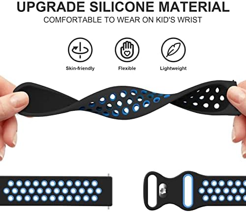 Bandkids 3 Pack Rainbow Bands Compatible With Gabb Watch 3 Bands 20mm Soft Breathable Double Colors Silicone Sport Band For Gabb Wireless Kids Watch 1/2/3