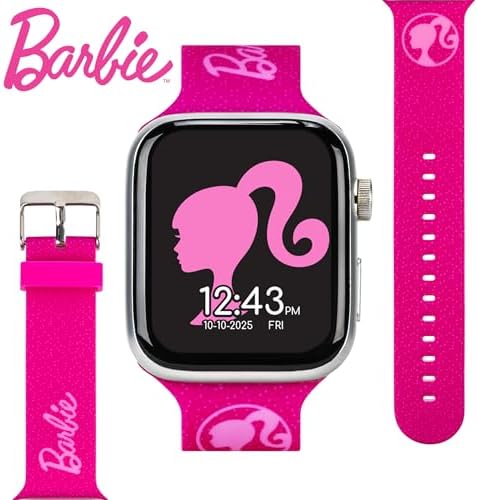 Barbie Kids Smart Watch – Touchscreen Smartwatch With Camera Activity Trackers Pedometer Music Stopwatch And Glitter Silicone Strap – Fits Wrists From 5.5" To 8"