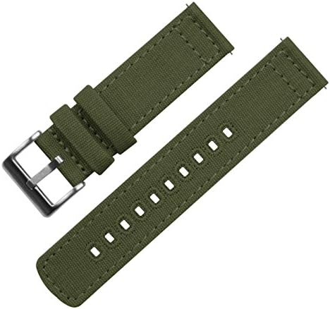 BARTON Canvas Quick Release Watch Band Straps - Choose Color & Width - 18mm 19mm 20mm 21mm 22mm 23mm Or 24mm