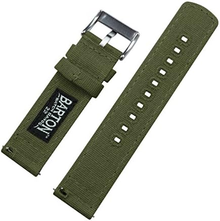 BARTON Canvas Quick Release Watch Band Straps - Choose Color & Width - 18mm 19mm 20mm 21mm 22mm 23mm Or 24mm