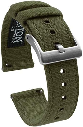 BARTON Canvas Quick Release Watch Band Straps - Choose Color & Width - 18mm 19mm 20mm 21mm 22mm 23mm or 24mm