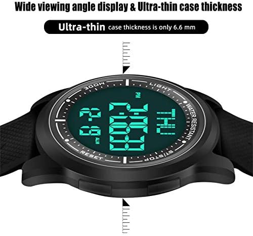 Beeasy Digital Watch Waterproof With Stopwatch Alarm Countdown Dual Time Ultra-Thin Super Wide-Angle Display Digital Wrist Watches For Men Women