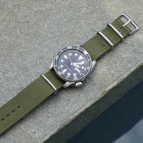 Benchmark Nylon Watch Band - Waterproof Ballistic Nylon One-Piece Military Watch Straps For Men & Women - Choice Of Color & Width - 18mm 20mm 22mm Or 24mm