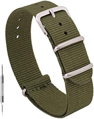 Benchmark Nylon Watch Band - Waterproof Ballistic Nylon One-Piece Military Watch Straps for Men & Women - Choice of Color & Width - 18mm 20mm 22mm or 24mm