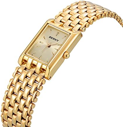 BERNY Gold Watches For Women Updated Ladies Quartz Wrist Watches Stainless Steel Band Womens Small Gold Watch Luxury Casual Fashion Bracelet Tools Included