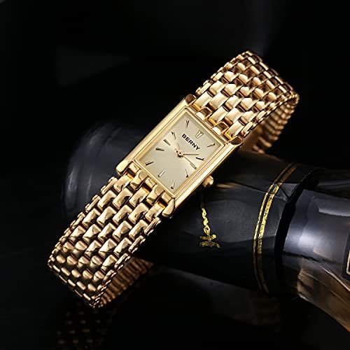 BERNY Gold Watches For Women Updated Ladies Quartz Wrist Watches Stainless Steel Band Womens Small Gold Watch Luxury Casual Fashion Bracelet Tools Included