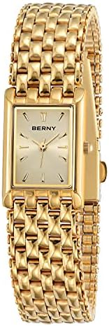 BERNY Gold Watches for Women Updated Ladies Quartz Wrist Watches Stainless Steel Band Womens Small Gold Watch Luxury Casual Fashion Bracelet Tools Included