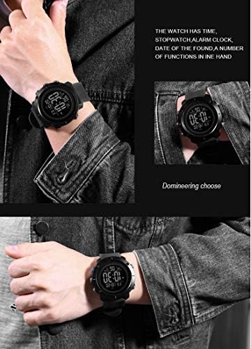 Big Boys Digital Watch Sports Teen Waterproof Military Back Light Watch For Teenagers Boys Ages 11-18 Black
