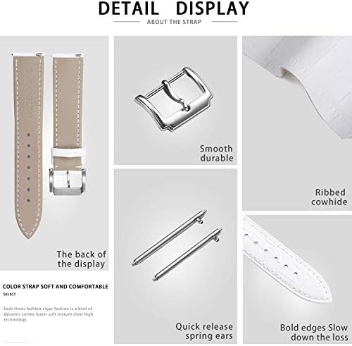 BINLUN Genuine Leather Watch Bands Women Men Quick Release Leather Watch Straps Replacement With 12 Colors Option (10mm 12mm 14mm 15mm 16mm 17mm 18mm 19mm 20mm 21mm 22mm 23mm)