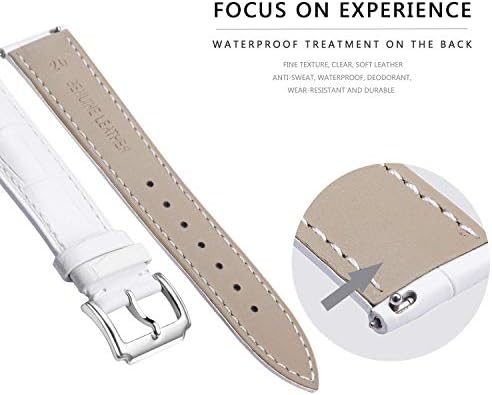 BINLUN Genuine Leather Watch Bands Women Men Quick Release Leather Watch Straps Replacement With 12 Colors Option (10mm 12mm 14mm 15mm 16mm 17mm 18mm 19mm 20mm 21mm 22mm 23mm)
