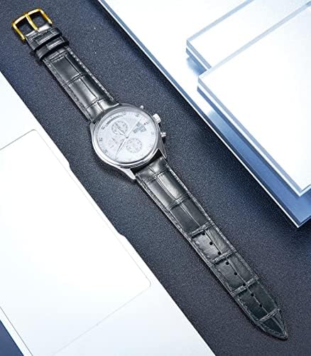 BINLUN Leather Watch Band Genuine Calfskin Replacement Watch Strap Quick Release Crocodile Pattern 10 Colors 13 Sizes For Men Women(10mm 12mm 14mm 16mm 17mm 18mm 19mm 20mm 21mm 22mm 23mm 24mm)