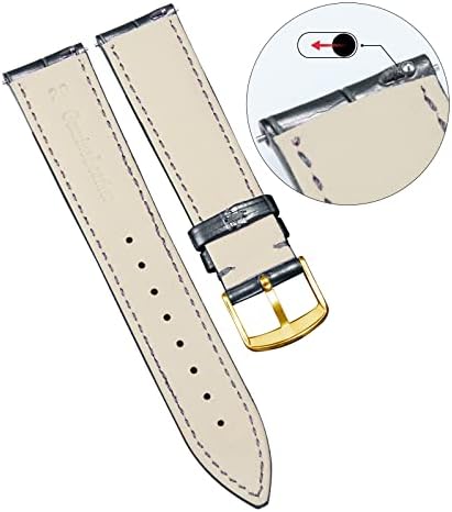 BINLUN Leather Watch Band Genuine Calfskin Replacement Watch Strap Quick Release Crocodile Pattern 10 Colors 13 Sizes For Men Women(10mm 12mm 14mm 16mm 17mm 18mm 19mm 20mm 21mm 22mm 23mm 24mm)