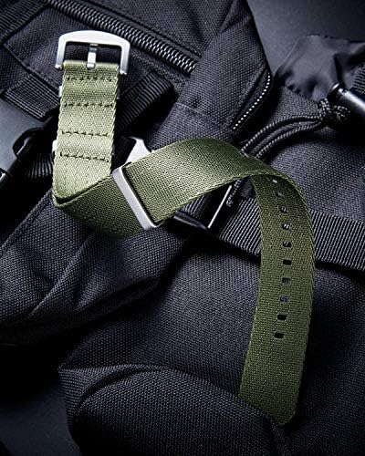 BINLUN Nylon Watch Band Thick G10 Premium Ballistic Nylon Multicolor Replacement Watch Straps With Silver/Black Stainless Steel Buckle For Men Women 18mm 20mm 22mm 24mm