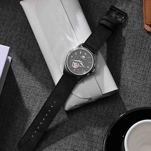 BISONSTRAP Men’s Nylon Watch Bands Two-Piece Military Watch Straps Quick Release Brushed Buckle Band Width 18mm 19mm 20mm 22mm