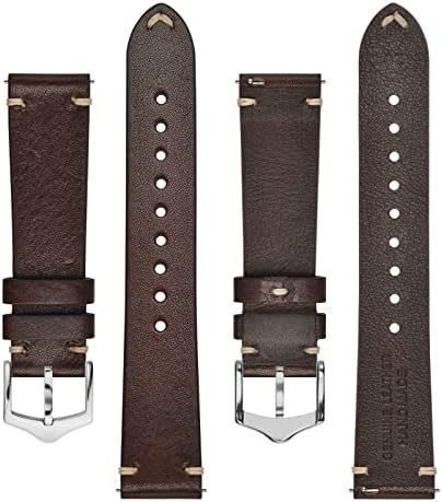 BISONSTRAP Men's Watch Bands Hand-Stitched Leather Watch Straps Quick Release 18mm 19mm 20mm 21mm 22mm