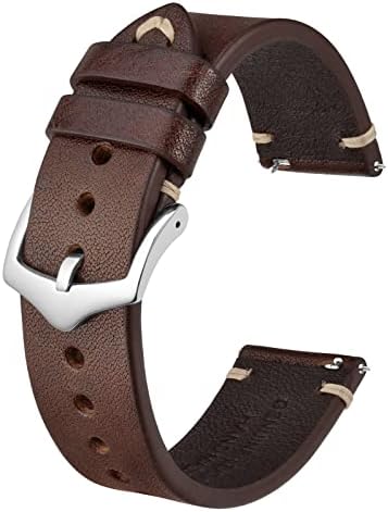 BISONSTRAP Men's Watch Bands Hand-Stitched Leather Watch Straps Quick Release 18mm 19mm 20mm 21mm 22mm