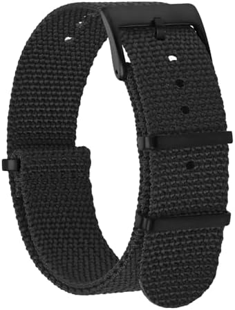 BISONSTRAP Nylon Watch Bands for Men One-Piece Military Watch Straps 18mm 20mm 22mm