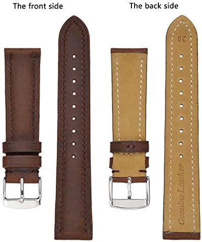 BISONSTRAP Watch Strap Vintage Leather Replacement Bracelet Band Width-14mm 15mm 16mm 17mm 18mm 19mm 20mm 21mm 22mm 23mm 24mm