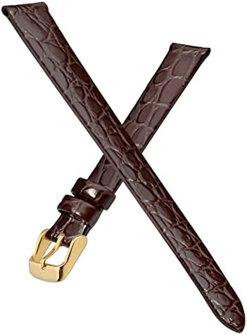 BISONSTRAP Watch Straps For Women Crocodile Pattern Leather Thin Watch Replacement Bands 8mm 10mm 12mm 14mm 16mm 18mm 20mm