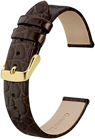BISONSTRAP Watch Straps for Women Crocodile Pattern Leather Thin Watch Replacement Bands 8mm 10mm 12mm 14mm 16mm 18mm 20mm