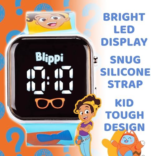 Blippi Kids LED Watch – Interactive Teaching Tool With Fun LED Lights Durable Blue Strap Educational Screen Time